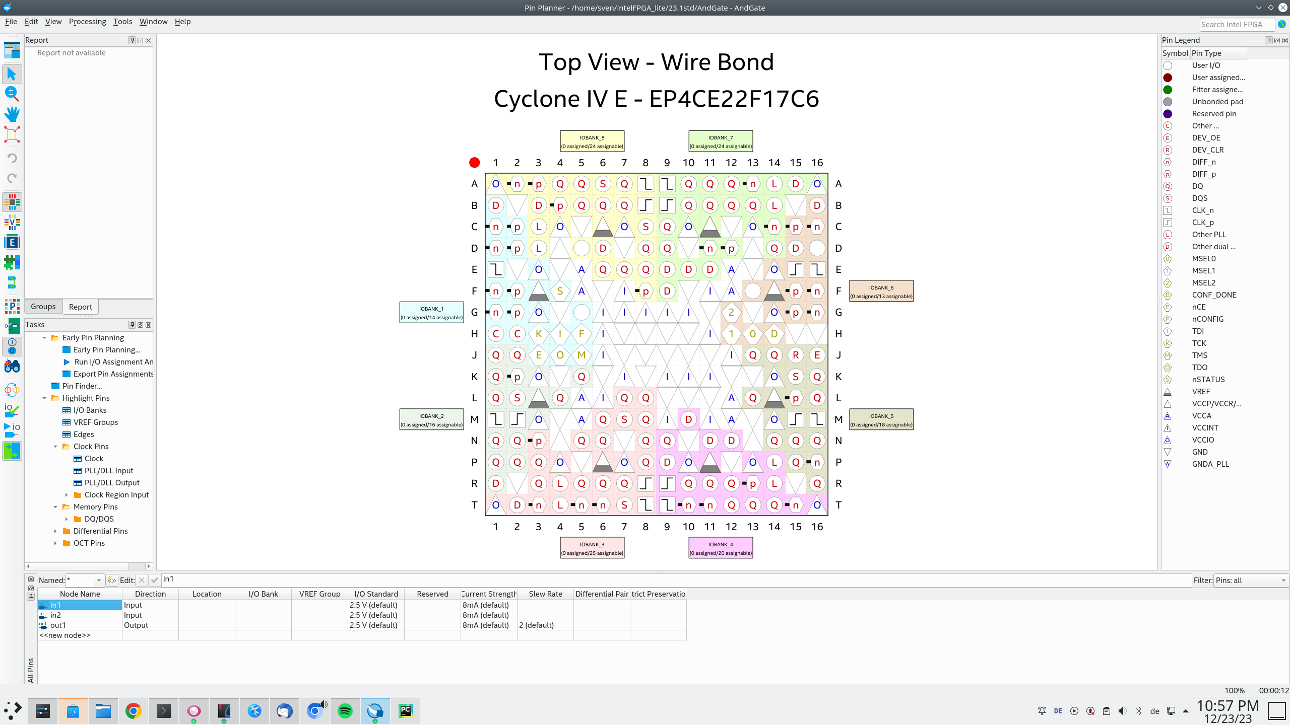 Quartus - Pin Planner