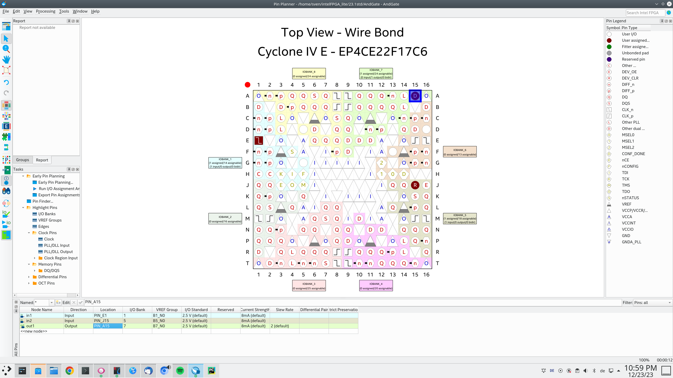 Quartus - Pin Planner - pins assigned