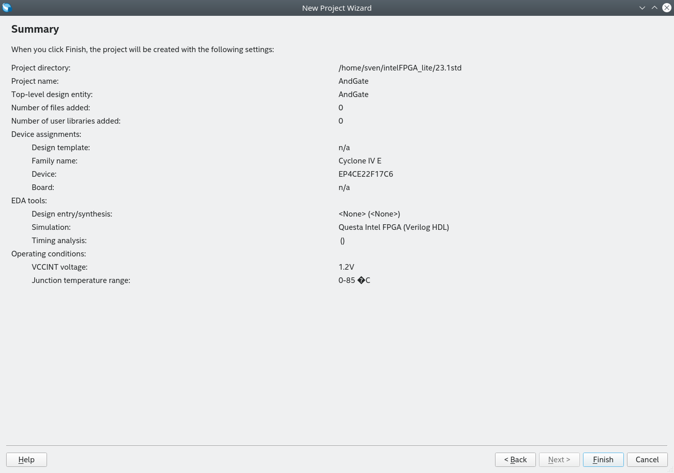 Quartus - Project Summary
